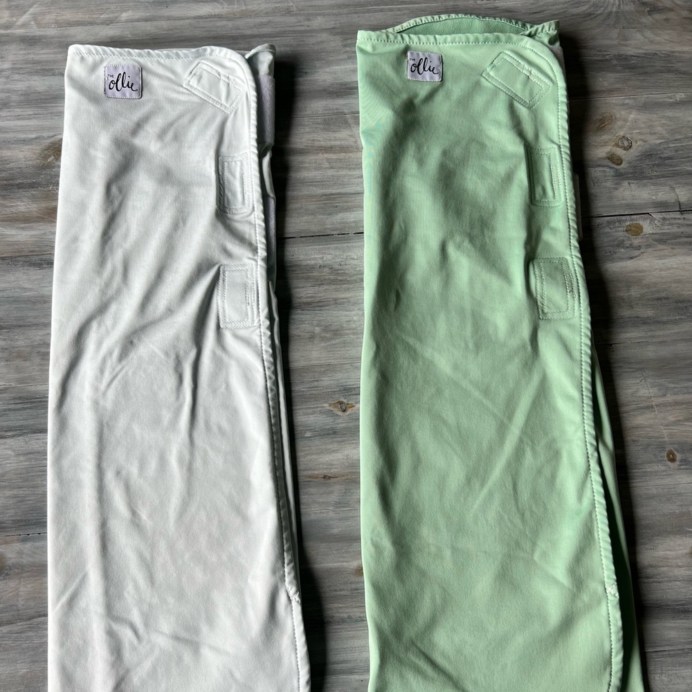 Two Ollie swaddles